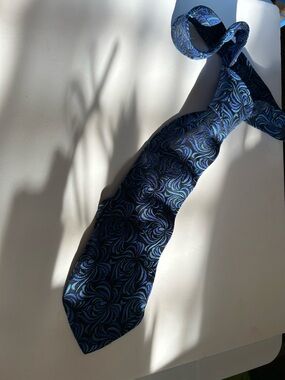 Murano Blue Patterned Silk Tie
